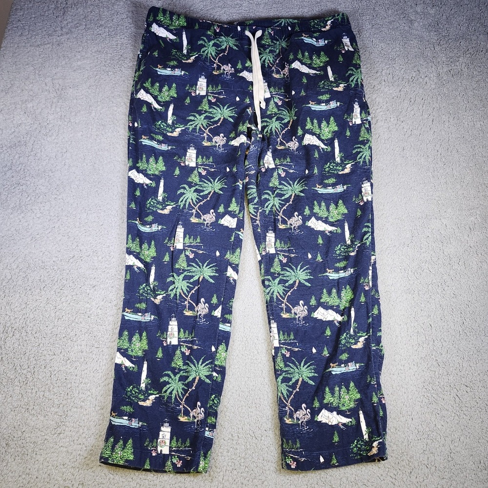 VINEYARD VINES blue holiday~Christmas pajama pants~ladies size XL ~drawstring